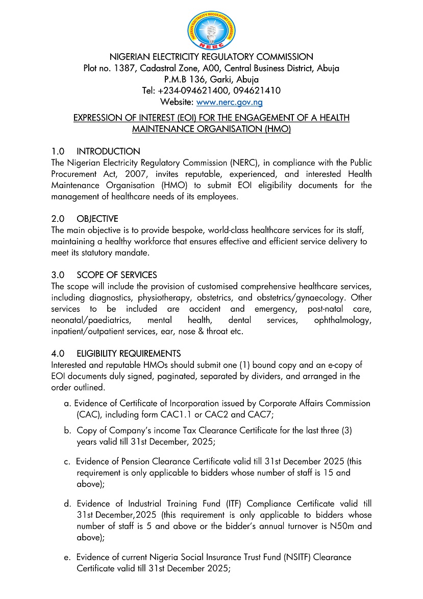 NERC Expression of Interest Page 1