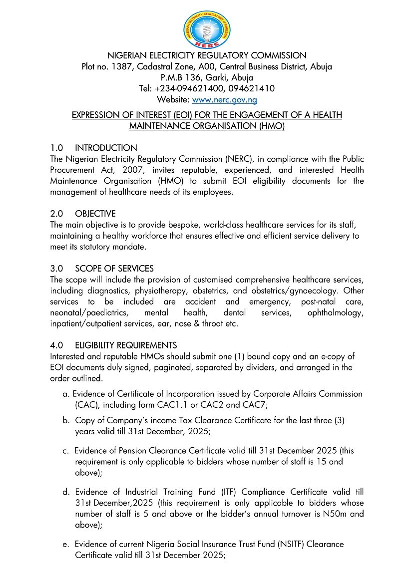 NERC Expression of Interest Page 1